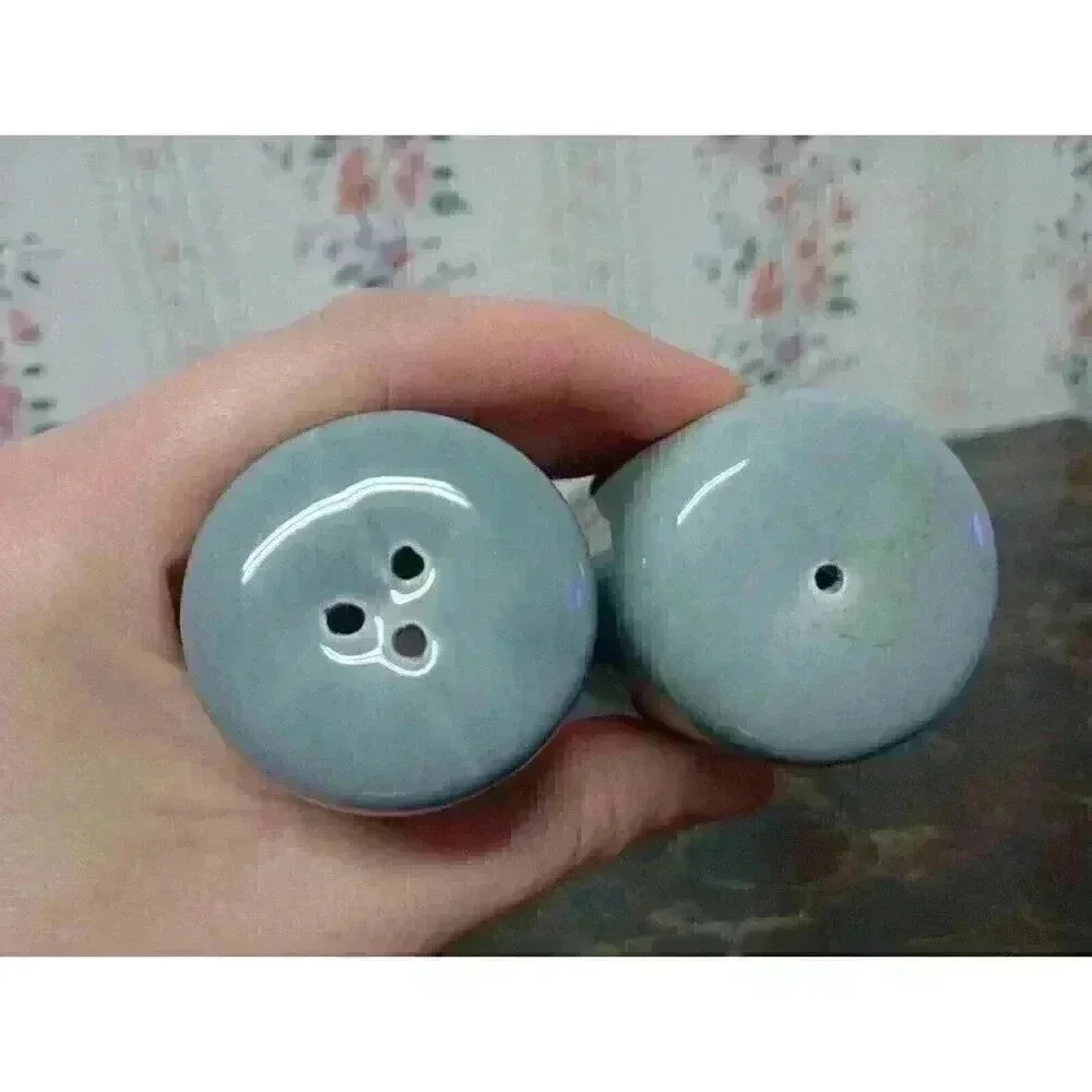 Vtg Galveston Island Salt & Pepper Shakers, Blue With Bird Decor Collectors Item